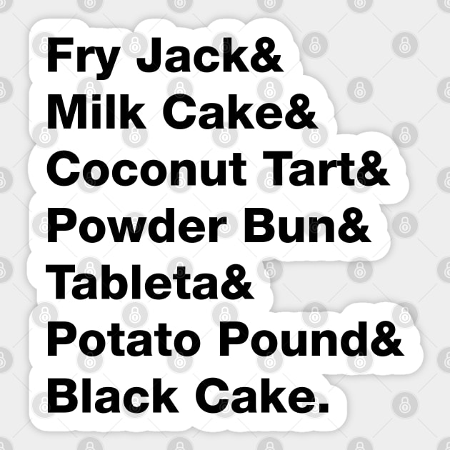 Belizean Treats List - Black Text Sticker by Raquel’s Room